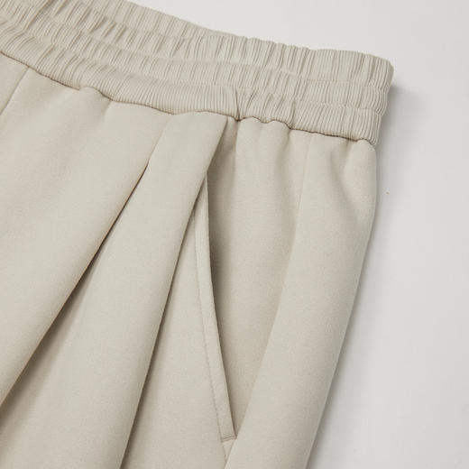 棉仓362818019-麂皮绒弹力双面宽松打褶弯刀卫裤 商品图3