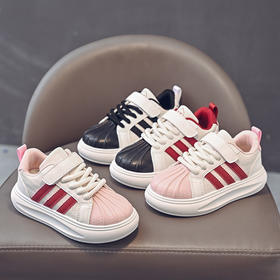 心选丨儿童春款运动鞋男女童软底中大童皮面防滑轻便防风百搭鞋24-38