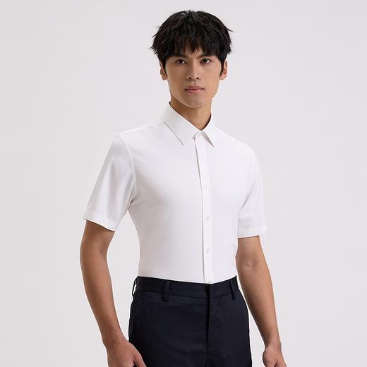 【商场同款】柒牌短袖衬衫男士2024夏季新品商务正装白色打底衬衣726A74300 商品图1