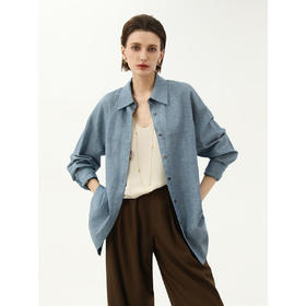 【限时秒杀】COCOBELLA[MIU系穿搭]商务休闲亚麻衬衫气质通勤衬衣SR3089B