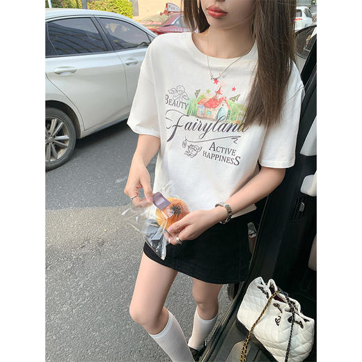 <曾小咸推荐>白色印花短袖 日常119.99/件 立减60 秒杀59.99/件！！ 商品图2