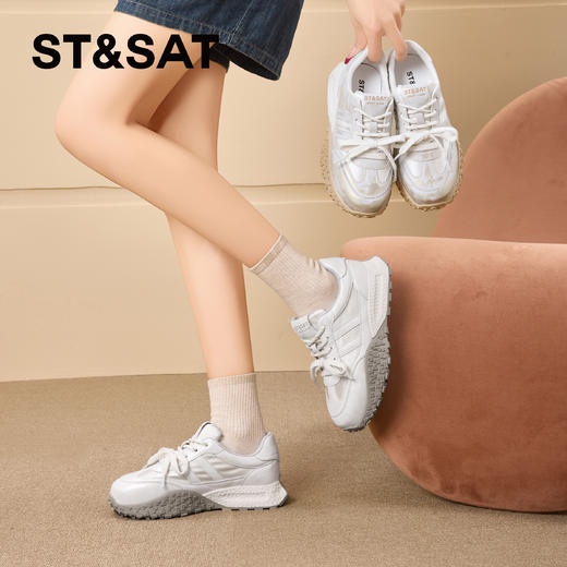 【热销推荐】星期六复古做旧风厚底擦色阿甘鞋SSD1112C7Q 商品图2