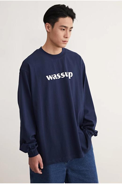 WASSUP-基础logo印花长袖T恤 商品图1