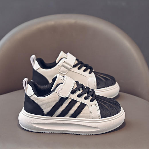 心选丨儿童春款运动鞋男女童软底中大童皮面防滑轻便防风百搭鞋24-38 商品图8