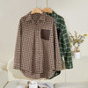 【厚款-磨毛格纹衬衫】逸阳秋冬复古保暖宽松显瘦时尚百搭长袖衬衣3969 商品缩略图3