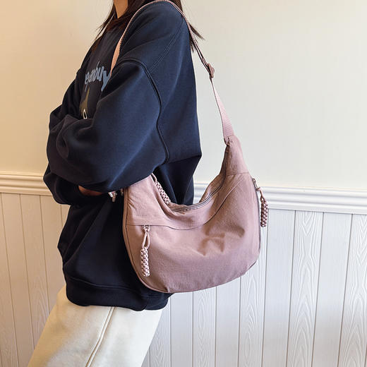 【椒盐和猫 多口袋饺子包】日系百搭 男女同款 能斜挎 能单肩 能手拿 超大容量随意装 商品图9