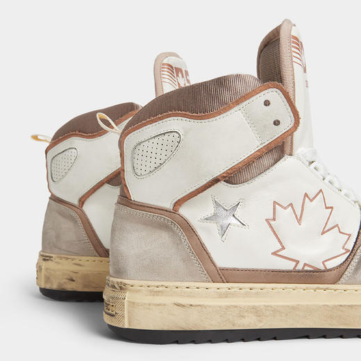 DSQUARED2 男士枫叶徽标贴片高帮运动鞋 混色 SNM0383 01507858 M2197 商品图3