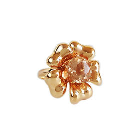 【天然正品】AU750精品玫瑰金镶4.16ct粉色摩根石花朵戒指10号（戒圈可改）女士现售价：7280！050225NJM15