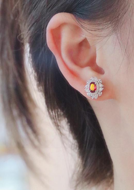 1.15ct刻面红宝石耳钉 商品图3