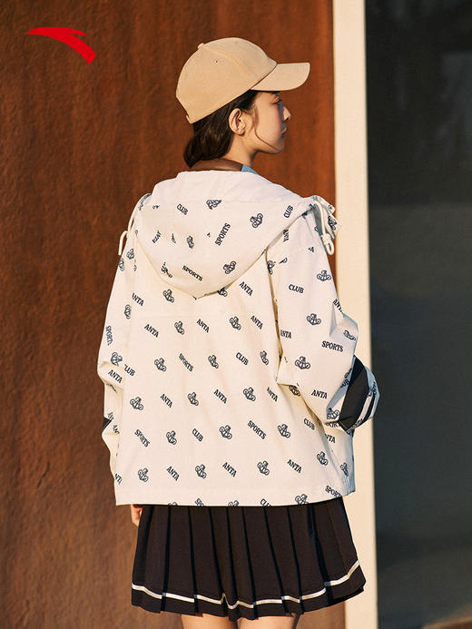 【L断码】安踏潮流满印梭织外套女新款宽松休闲夹克运动上衣162518603【无货退款】 商品图3