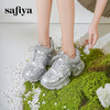 Safiya/索菲娅2025潮流街头透气网面蕾丝烫钻增高运动老爹鞋 SFD1112263 商品缩略图1