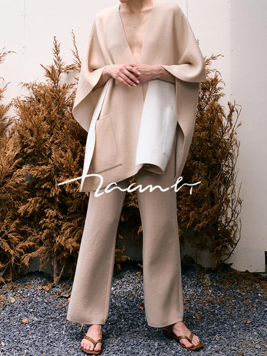 ZAANLI｜ZN40008-2 杏驼 裸感羊毛羊绒针织长裤 商品图8