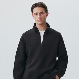 棉仓362808004-五明治太空棉立领半开襟运动卫衣