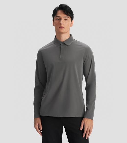 点此购买 迪桑特DUALIS都市通勤春秋季简约轻薄男款长袖POLO衫 ly 308502 商品图3