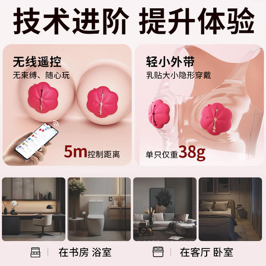 【女用器具】谜姬 智控花潮乳夹APP遥控穿戴乳房按摩 商品图3