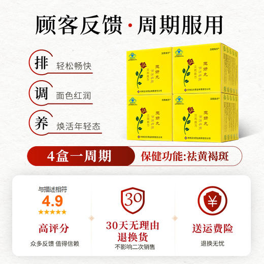 汉苑良方百消丹旗舰店官网正品祛黄褐斑玉妍丸祛斑内调非胶囊 4盒 商品图3