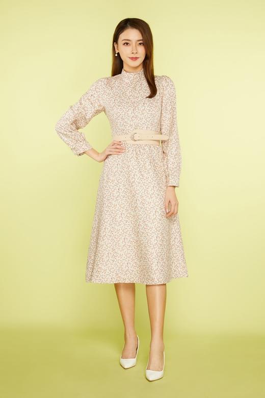 Le Malene 皮带收腰立领碎花连衣裙（不含腰带） 11455 商品图0