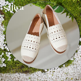 Safiya/索菲娅2025撞色拼接休闲镂空草编百搭渔夫鞋 SFD1112254