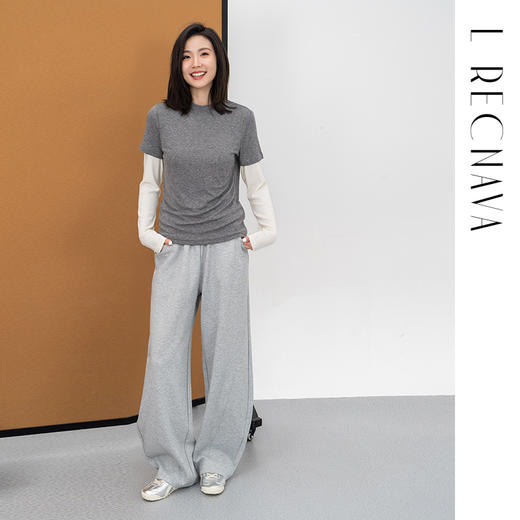 【天丝+超细美利奴羊毛】半高领气质羊毛软糯T 针织短袖 遮肉显瘦 商品图7