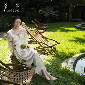 【气质明星同款】桑罗葡萄真丝轻礼服裙居家独家约会2025春夏新品长款宽松可外穿