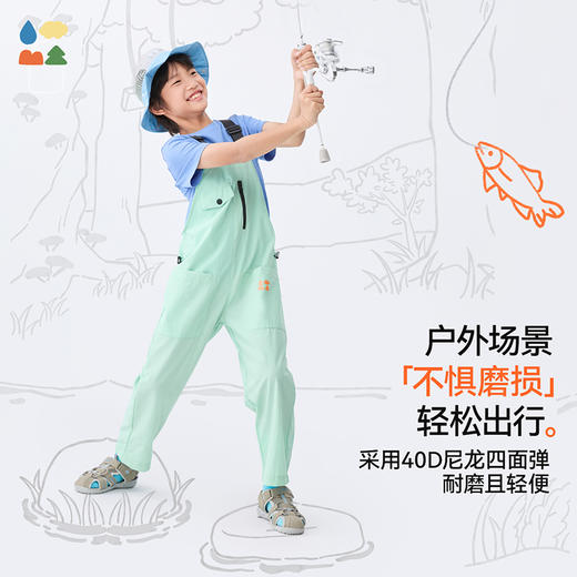 【儿童户外背带裤】森林棠25春款 儿童背带裤 雪柔四面弹防泼水女童背带裤21082505 商品图2