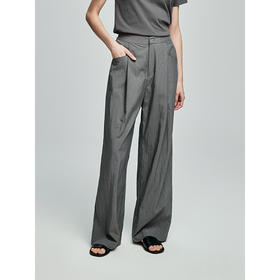 棉仓362618013-初棉清凉舒适皱感肌理直筒松紧休闲长裤