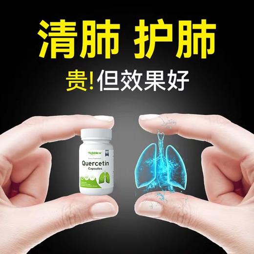 美国进口肺槲皮素胶囊中老年吸烟化痰清肺润肺清新保健雾霾粉尘 商品图3