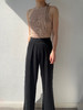 ZAANLI｜ZN40006 雾黑色 桑蚕丝垂感前褶针织阔腿裤 商品缩略图2