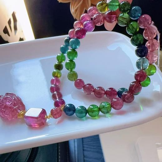 7mm-8mm多圈彩虹碧玺手链 商品图3