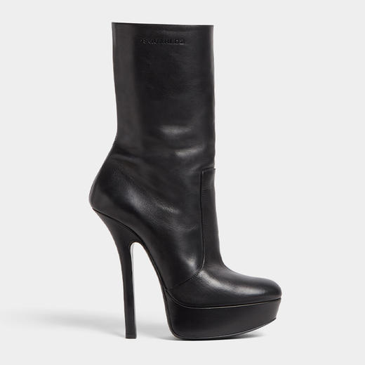 DSQUARED2 女士字母徽标压花高跟皮革踝靴 黑色 ABW0208 01500001 2124 商品图0
