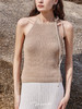 ZAANLI｜ZN10010 沙色 轻量感羊毛混纺绑带挂脖针织背心 商品缩略图12