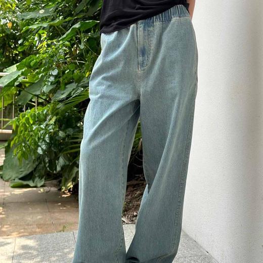 顺丰包邮洛诗琳60648春季新款立体裁剪松紧腰休闲纯棉牛仔裤女061 商品图2