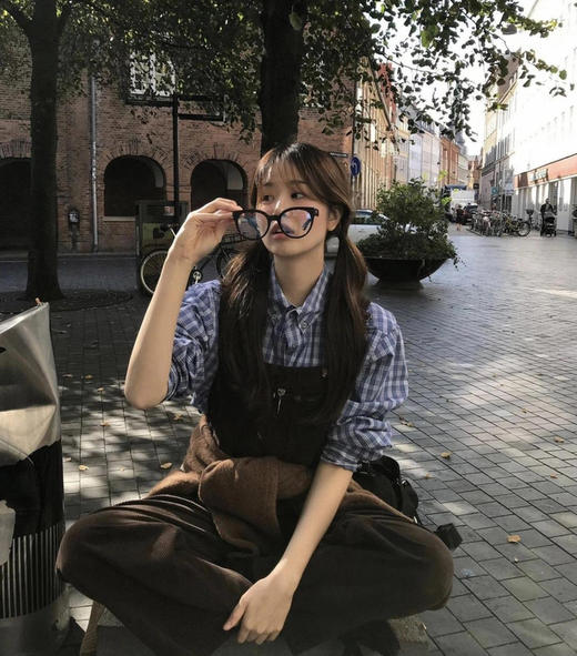 the barnet八奶蓝色小方格衬衫衬衣0811 商品图4