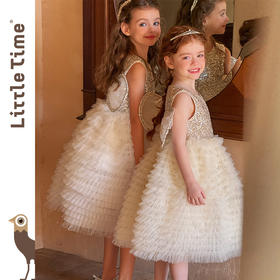 Littletime女童连衣裙2025春夏公主裙礼服儿童甜美网纱亮片蛋糕裙