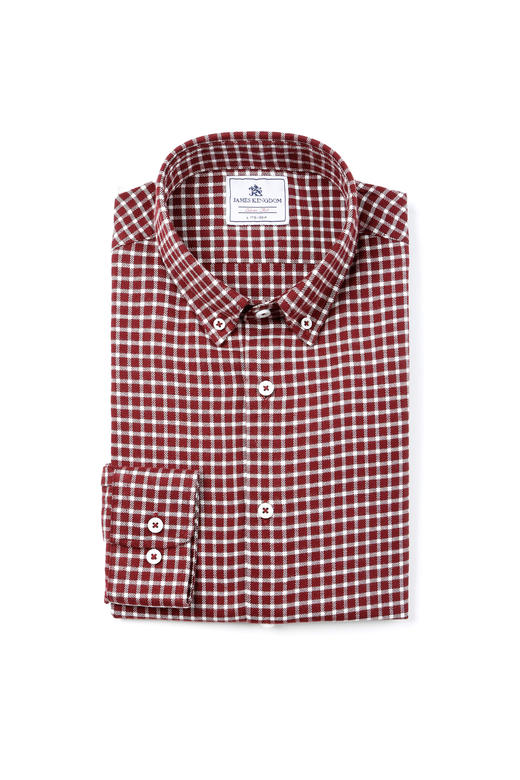 占姆士法兰绒衬衫男长袖中青年格子英伦风商务休闲新款衬衫春季 商品图3