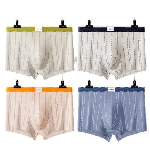 厂家批发男士内裤纯棉条纹四角抗菌加大码平角透气宽松青年短裤衩 商品图4
