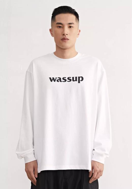 WASSUP-基础logo印花长袖T恤 商品图2