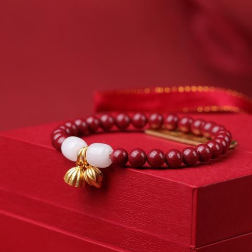【礼袋礼盒装】珩钻 朱砂手串转运手链 新年好运转运素圈/红花福运/朱韵桃花/莲蓬好运 多款可选 商品图4