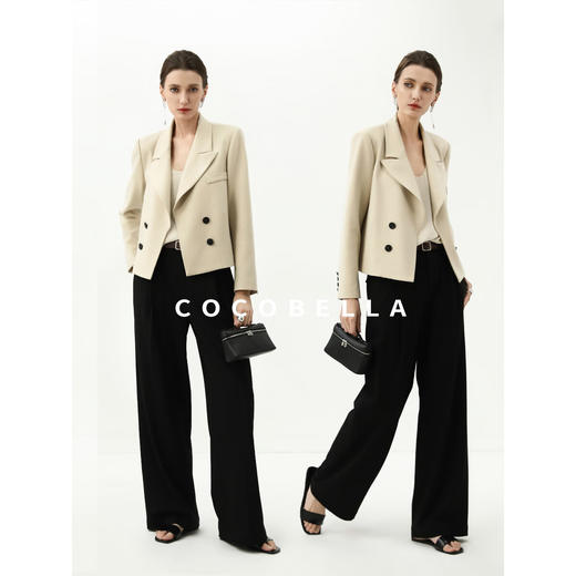 COCOBELLA静奢风阔肩短款小西装女25春商务西服外套SI3010B-2 商品图1