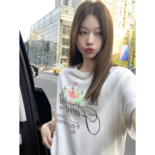 <曾小咸推荐>白色印花短袖 日常119.99/件 立减60 秒杀59.99/件！！ 商品图1