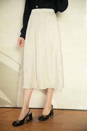 ANSUABEL 松紧腰头提花肌理感半裙 11433