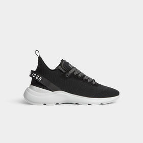 DSQUARED2 男士弹力聚酯纤维平纹针织套穿休闲运动鞋 黑色 SNM0396 59207989 M063