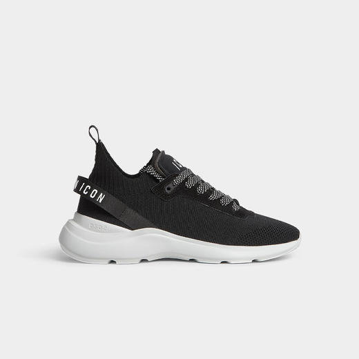 DSQUARED2 男士弹力聚酯纤维平纹针织套穿休闲运动鞋 黑色 SNM0396 59207989 M063 商品图0