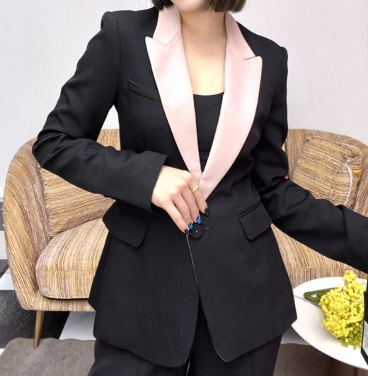 臣禾撞色领纯色西装短款外套9430930947 商品图1