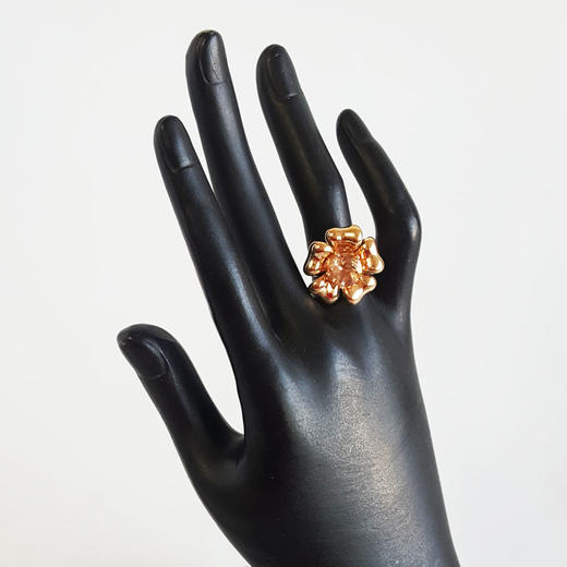 【天然正品】AU750精品玫瑰金镶4.16ct粉色摩根石花朵戒指10号（戒圈可改）女士现售价：7280！050225NJM15 商品图8