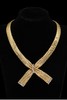 独角鹿西洋古董 1960年代法国出品18K黄金及铂金镶嵌钻石编织纹理缎带造型项链 商品缩略图0