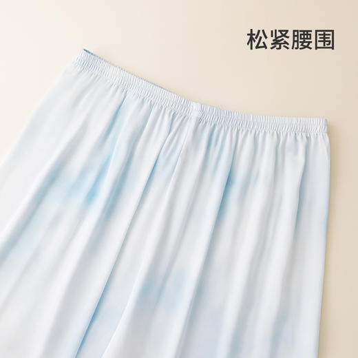 【商场同款】熳洁儿 缎面绸家居服春夏新款短袖女士开衫短袖长裤25203109 商品图6
