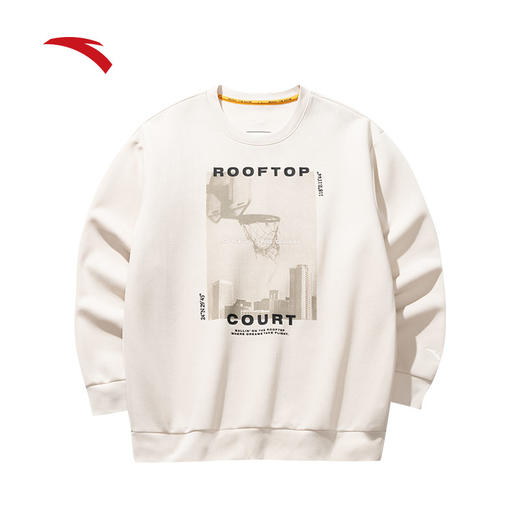 安踏美式宽松套头卫衣男新款圆领无帽运动上衣152511711S 商品图0