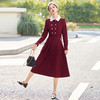 气质优雅撞色小翻领，长袖修身显瘦连衣裙HMQY2890 商品缩略图1