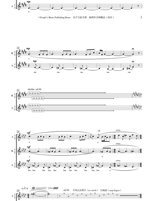 杨鸿年合唱精品 : 活页.引子与托卡塔 商品图2